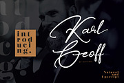 Karl Geoff, a Script Font by Masanis (Thumbnail 1 of 14)