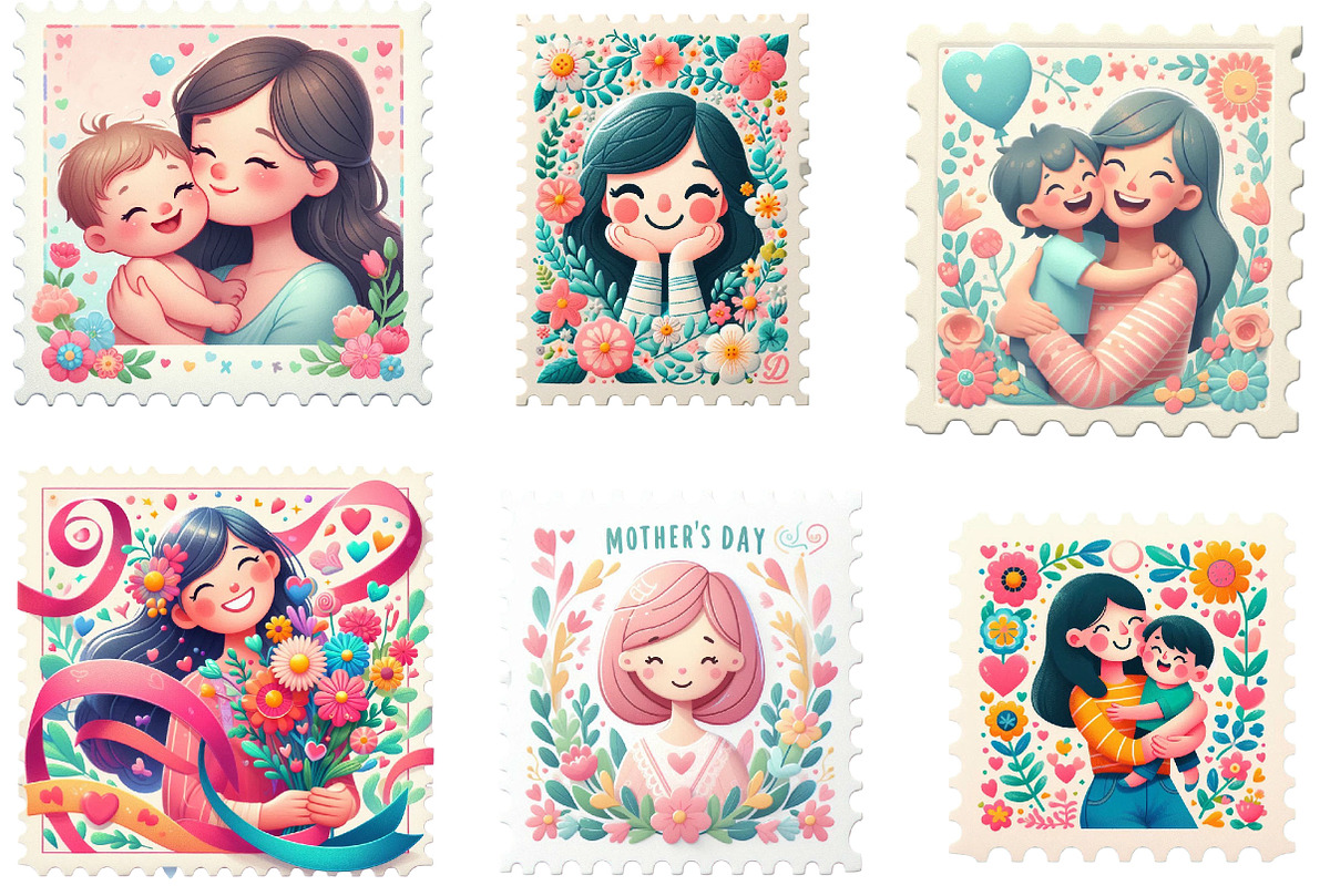 Cute Mother's Day Postage Stamp, an Illustration by Designking (Photo 4 of 4)