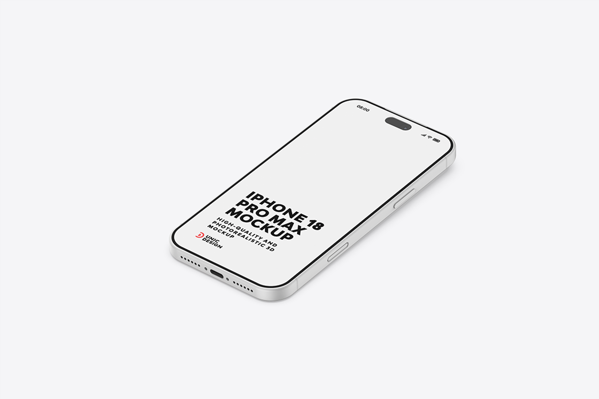 iPhone 18 Pro Max Mockup, an iPhone Mockup by UnicDesign (Photo 6 of 10)