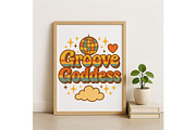 Groove Goddess Retro Wall Art 70s, a Background Graphic by LaseredNinja (Thumbnail 2 of 7)