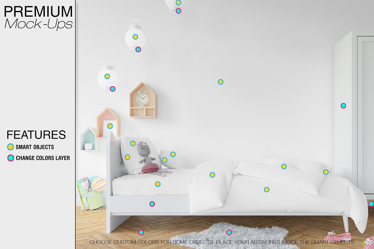 Nursery Bedding, Frame & Wall Mockup, a Household Mockup by mock-ups (Photo 5 of 23)
