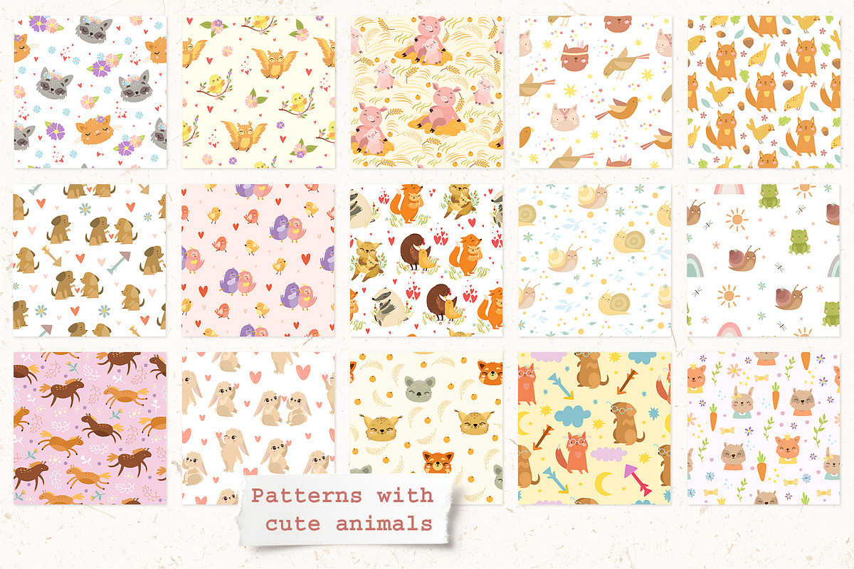 Kids patterns. Bundle patterns., a Pattern Graphic by Lesya Skripak (Photo 2 of 15)