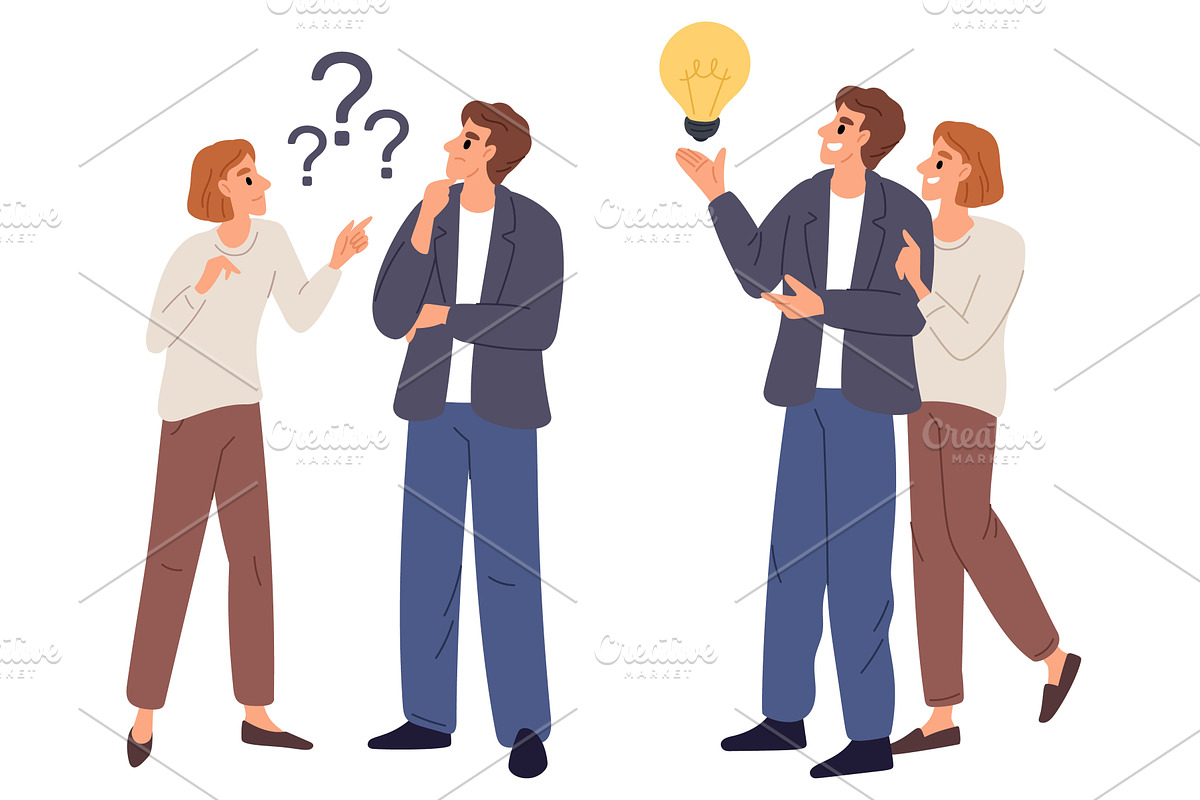 Woman and man discuss issues and, a Person Illustration by Vectorbuum