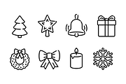 Christmas Editable Outline Icon Pack, an Object Graphic by VIVAT Design Studio (Thumbnail 5 of 7)