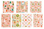 Pink Christmas dogs & bows, a Pattern Graphic by Tani Kuzminka (Thumbnail 3 of 15)