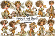 Summer Kids PNG Clipart Bundle, a Seasonal Illustration by OK Design (Thumbnail 1 of 6)