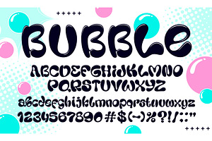 Funky liquid bubble font, groovy, a Decorative Illustration by Vector Tradition
