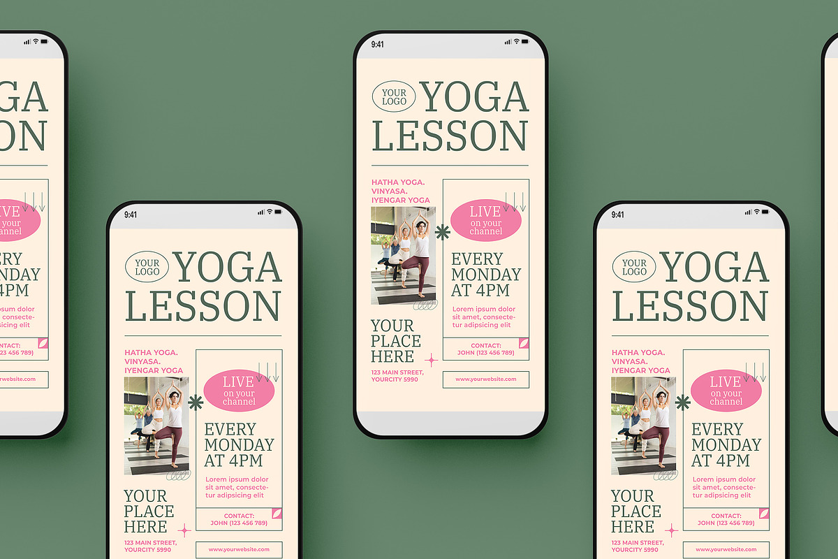 Yoga Class Flyer, a Flyer Template by Creativestoree (Photo 4 of 5)
