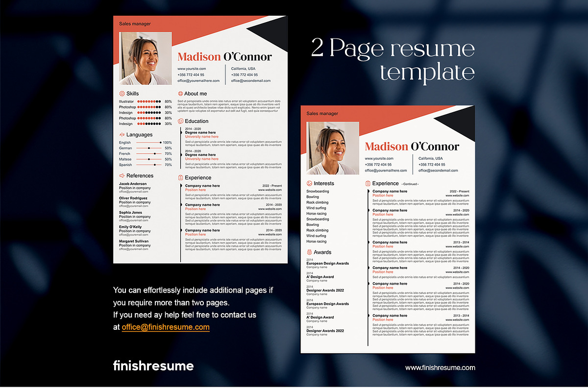 Sales manager resume template, a Resume Template by FinishResume (Photo 3 of 11)