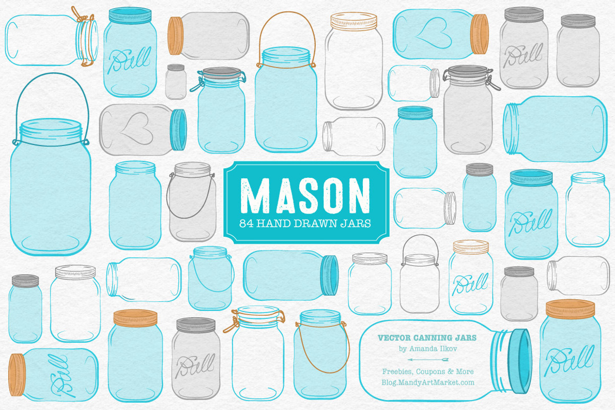 Tropical Blue Jar Vectors & Clipart, an Illustration by Amanda Ilkov (Photo 1 of 4)