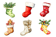 Christmas Stokings Clipart, an Illustration by Dream Creation (Thumbnail 6 of 6)