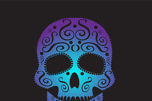 Skull Vector Ornament Purple