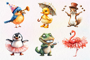 Watercolor Funny Animals Clipart, an Illustration by Dream Creation (Thumbnail 6 of 7)