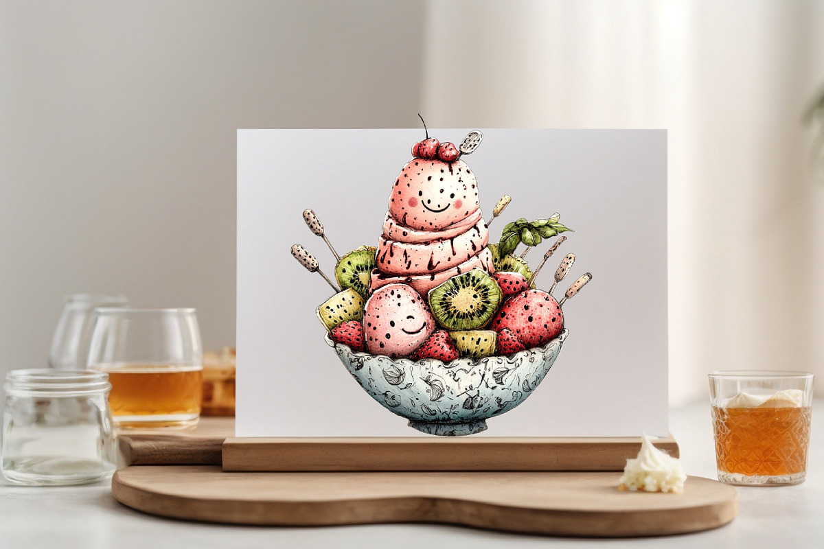 Whimsical Summer Ice Cream Clipart B, an Illustration by SVGArt (Photo 7 of 9)