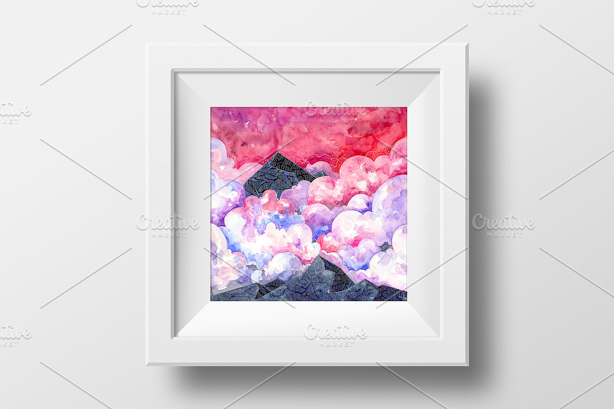 Watercolor Mountains, a Texture Illustration by Librebird (Photo 3 of 3)