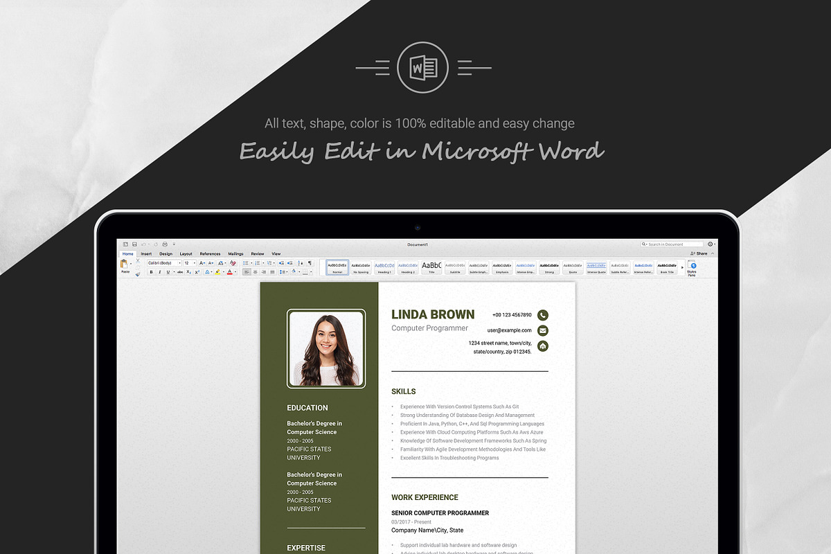 Computer Programmer CV Design, a Resume Template by ResumeInventor (Photo 5 of 6)