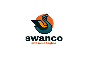 Swan Simple Mascot Logo, a Branding & Logo Template by Artnivora.Std