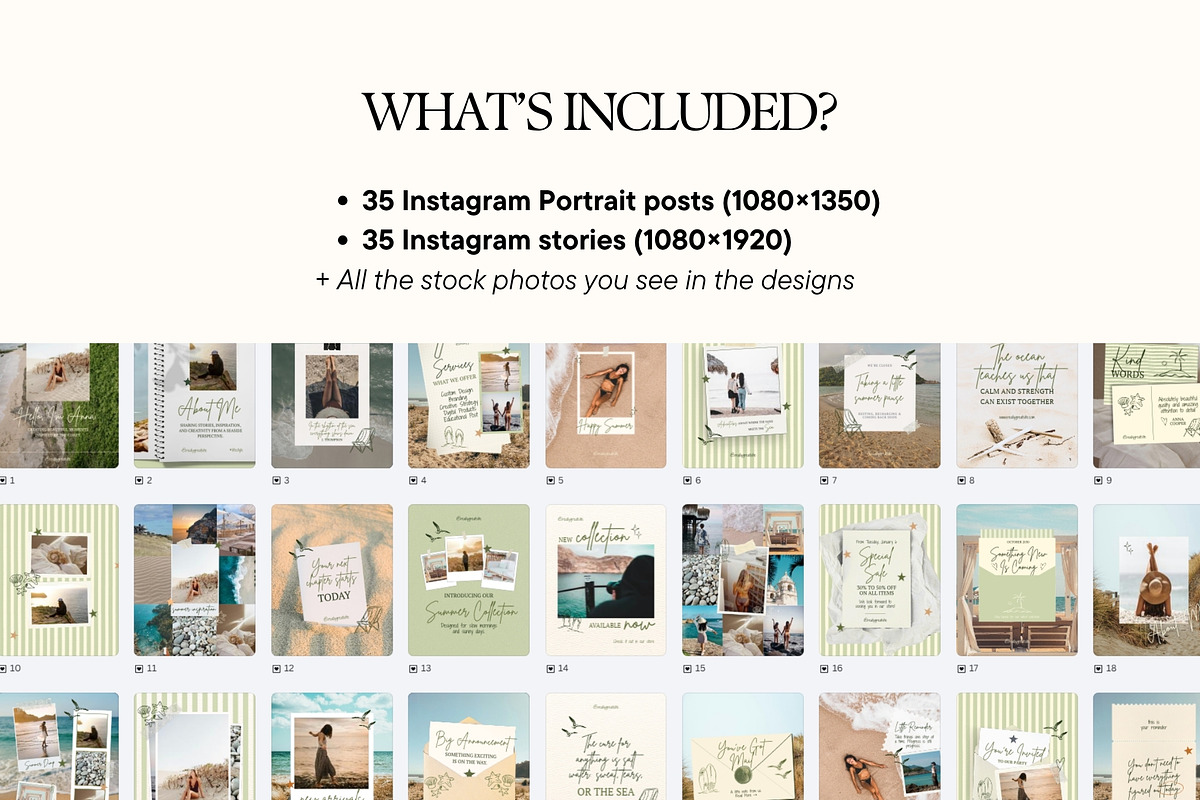 Green Coastal Scrapbook Instagram, a Social Media Template by Anna Design Studio (Photo 3 of 11)