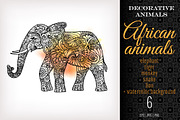 5 Decorative African Animals, a Decorative Illustration by Elen-Lane (Thumbnail 1 of 5)