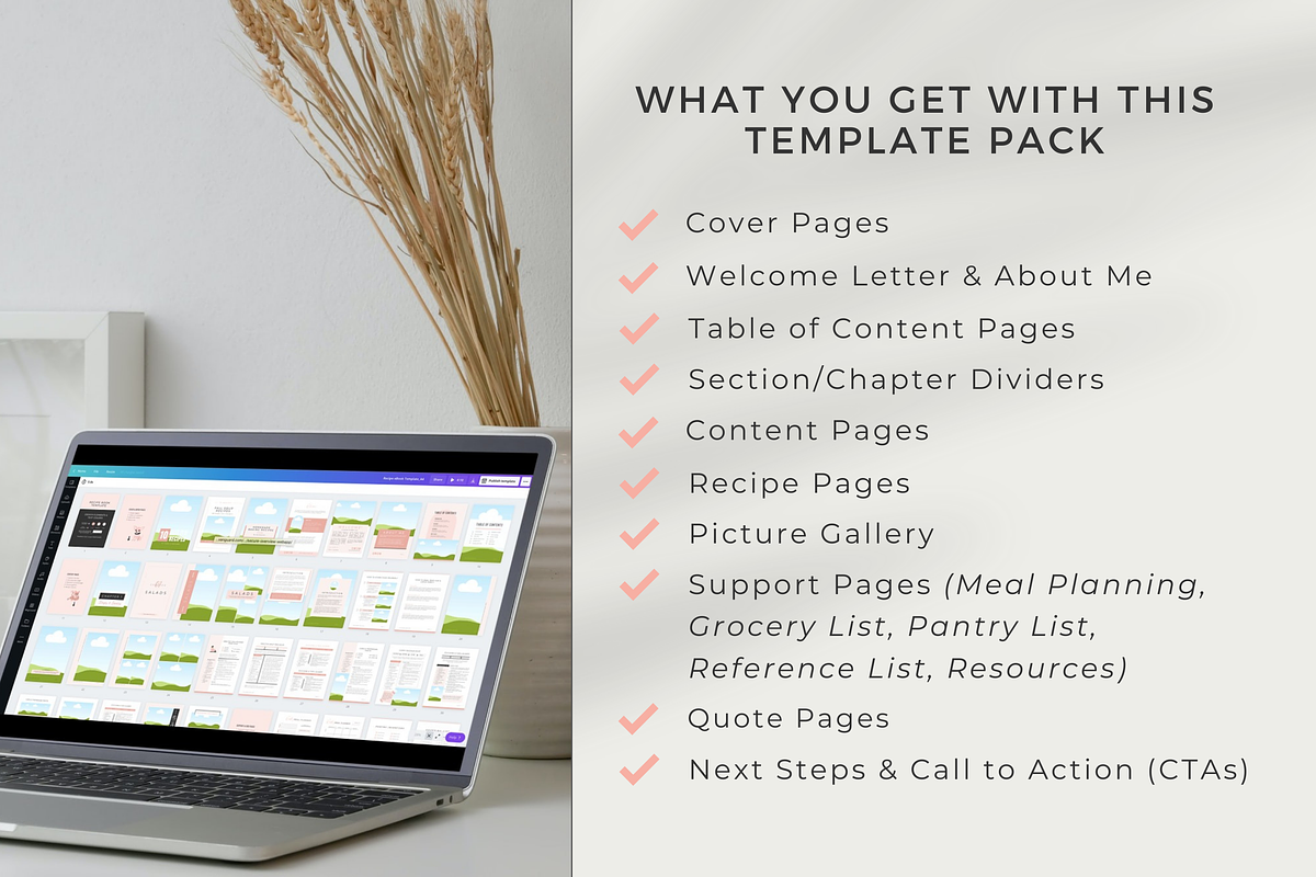Recipe Book Template for Canva, a Brochure Template by Designs by Darowan (Photo 2 of 11)