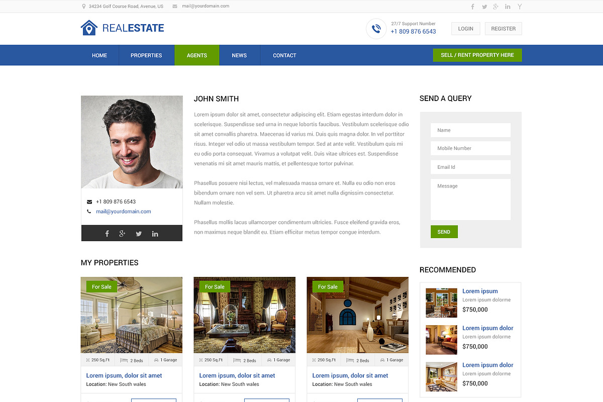 Real Estate PSD Website Template, a Landing Page Template by WebbyTemplates (Photo 8 of 20)