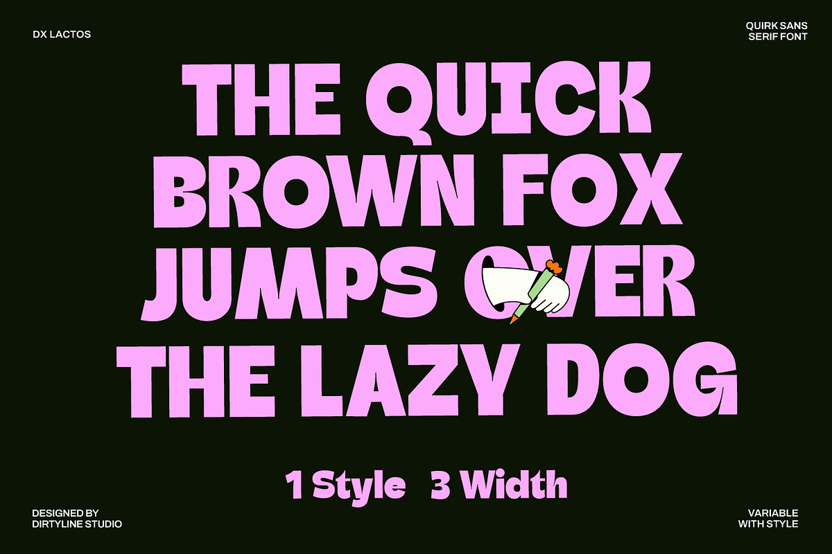 Dx Lactos - Quirk Font Variable, a Sans Serif Font by Dirtyline Studio (Photo 3 of 17)