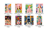 8 Happy Muti-color wall art print 2, a Decorative Illustration by ARTOZEN DIGITAL (Thumbnail 16 of 16)