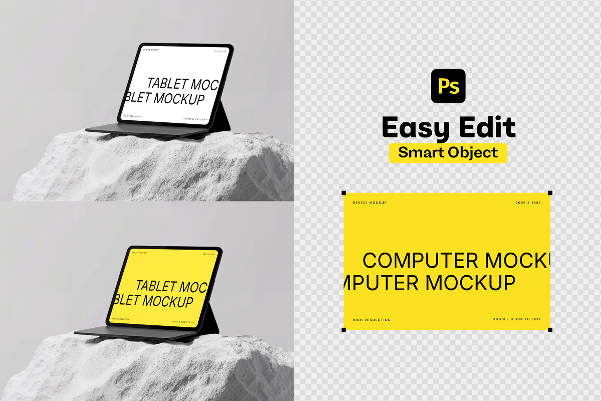 Tablet Mockup on White Stone, a Mac Mockup by rodrigofkaminski (Photo 4 of 4)