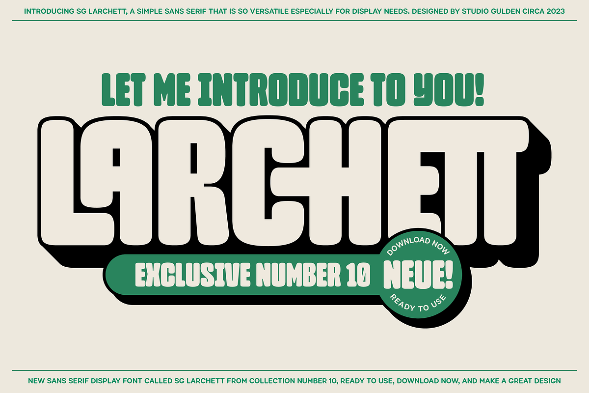SG - LARCHETT, a Sans Serif Font by Studio Gulden (Photo 1 of 12)