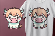 Kawaii Highland Cow Clipart Bundle, an Animal Illustration by MkStudio (Thumbnail 4 of 4)