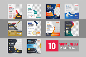 Conference social media post, a Social Media Template by Pavel_design