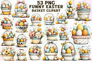 Funny Easter Basket Clipart, an Illustration by Sublimation Artist (Thumbnail 1 of 7)