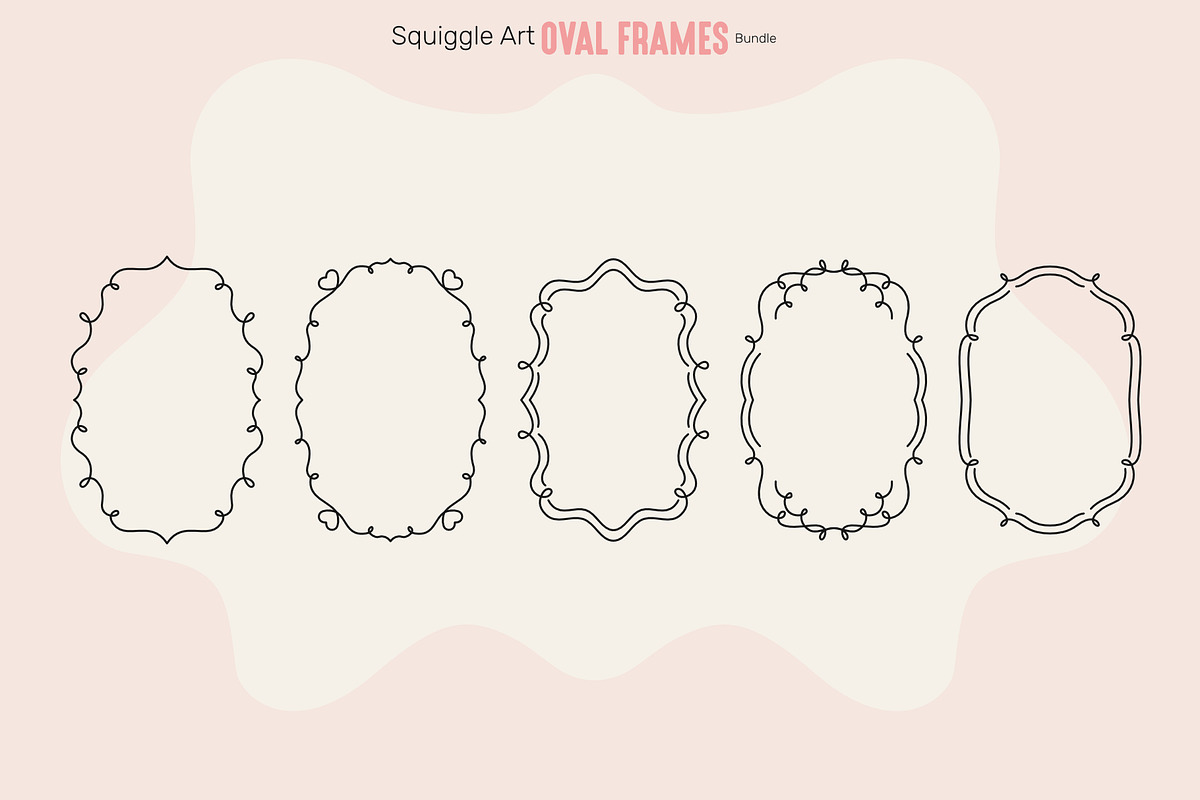 Squiggle Art Oval Frames Bundle, an Object Graphic by moja doodle (Photo 6 of 8)