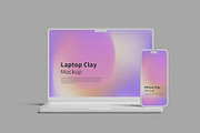 Laptop & Phone Clay Mockup, a Device Mockup by graphictime (Thumbnail 6 of 10)
