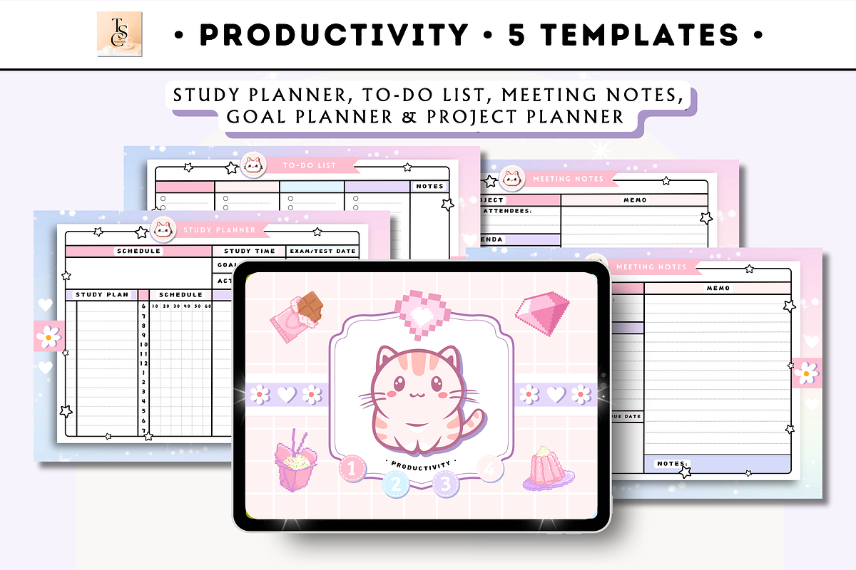 PLR Resell Pastel Digital Planner, a Stationery Template by Tas Creative Studio (Photo 8 of 13)
