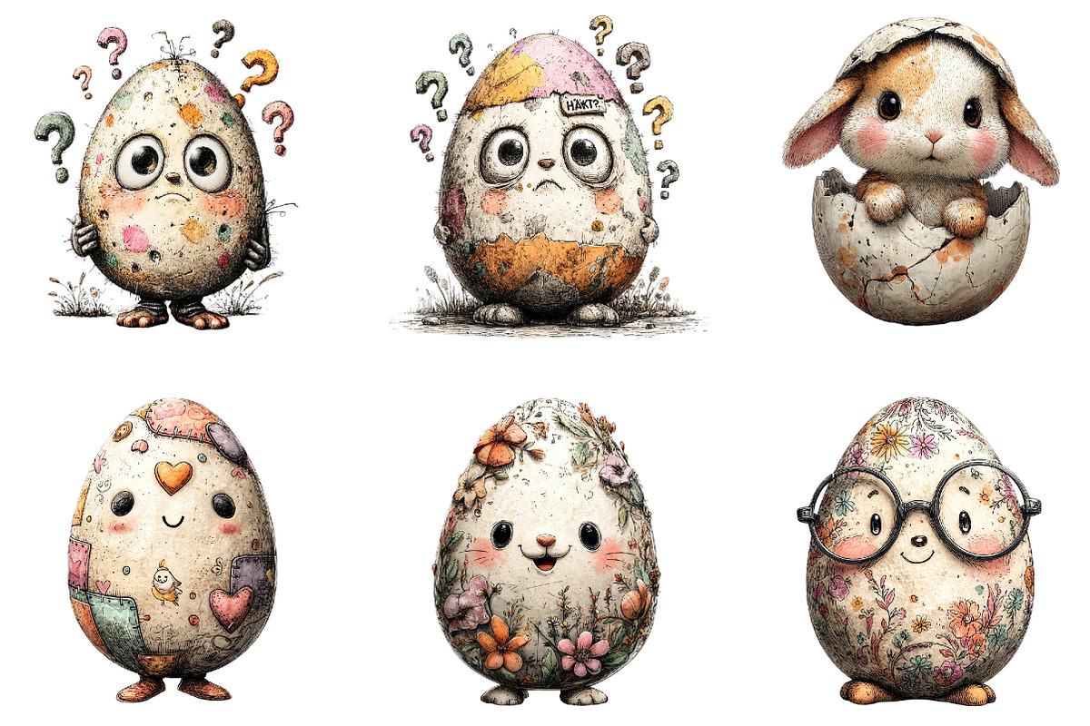 Funny Eggs Easter Clipart, an Illustration by Sublimation Artist (Photo 6 of 7)