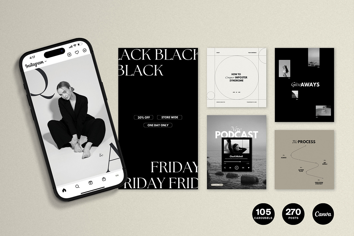 Coach Instagram Carousel & Post, a Social Media Template by Row Creative (Photo 1 of 11)