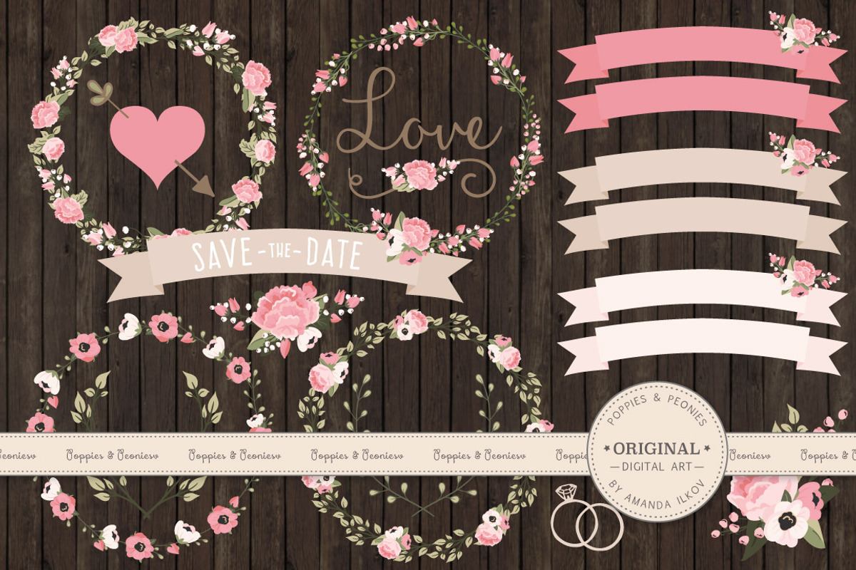 Wedding Floral Clipart & Vectors, an Illustration by Amanda Ilkov (Photo 2 of 4)