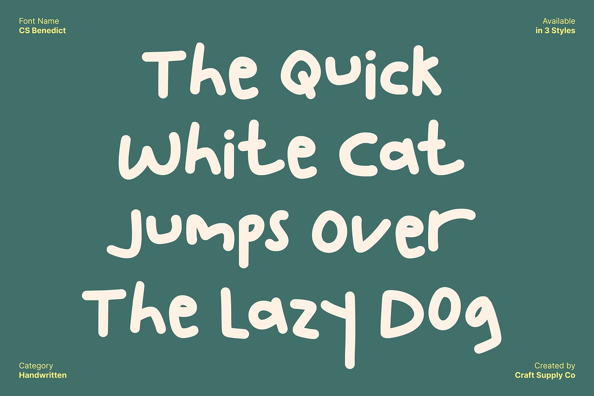 CS Benedict–Messy Handwriting Display