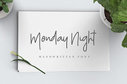 Monday Night Font, a Script Font by Angkalimabelas (Thumbnail 1 of 5)