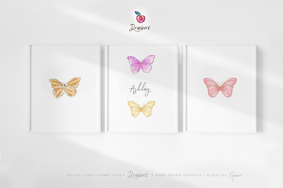 Butterfly Clipart, Spring wings 001, an Illustration by Drawberx (Photo 5 of 7)