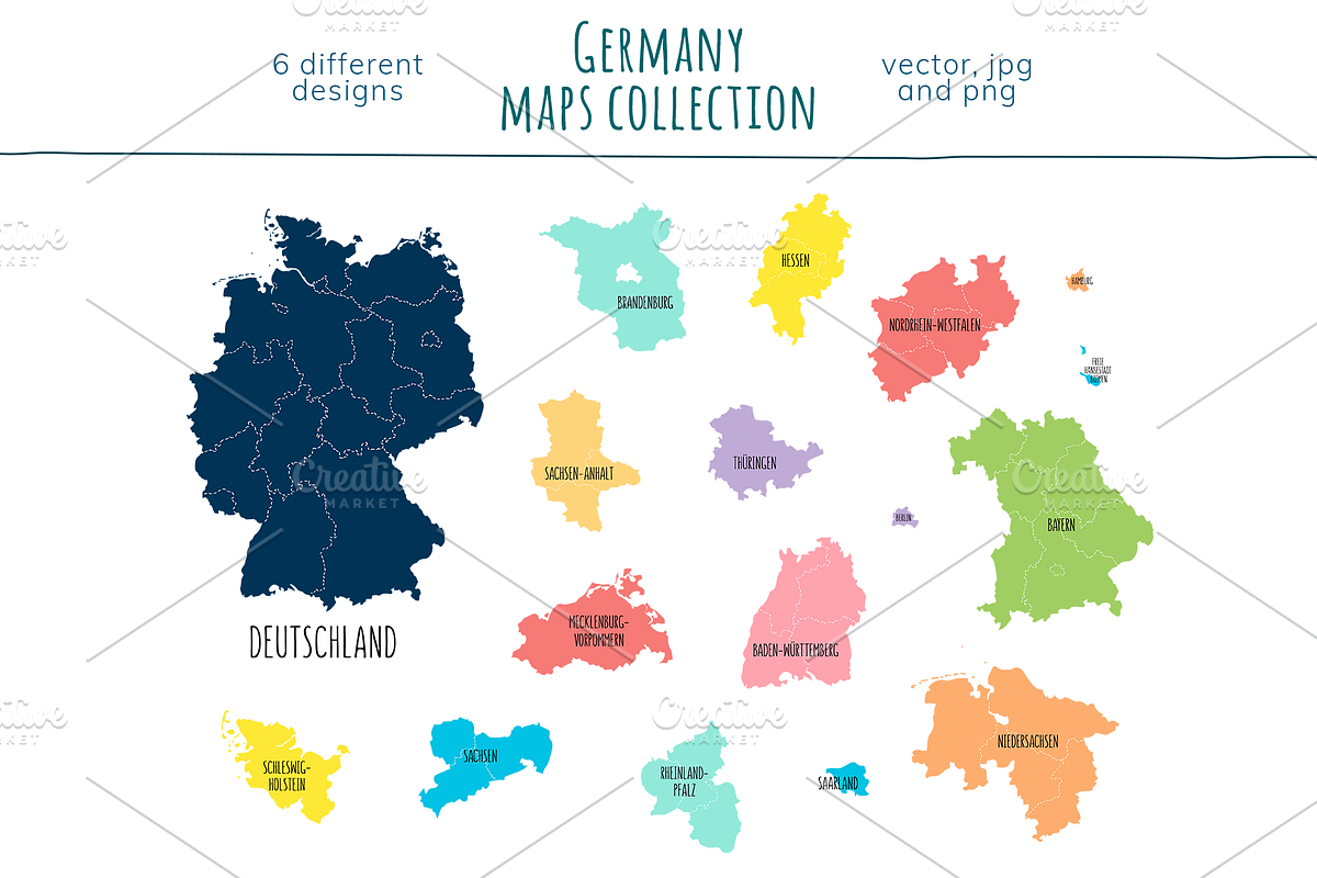 Germany Maps Collection, an Education Illustration by ...