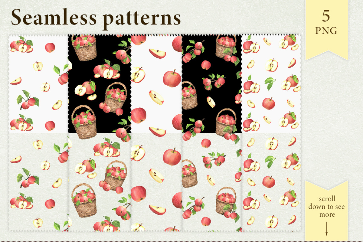Apple Orchard Watercolor Clipart, a Food Illustration by ElenaValeto (Photo 10 of 13)