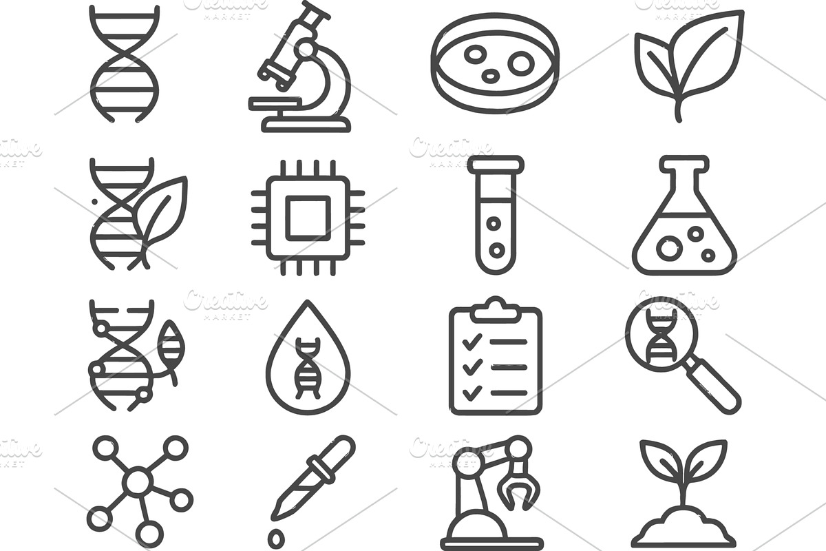 Line icons representing various, an Illustration by ZinetroN