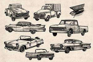 American Classic Car Pickup Drawings