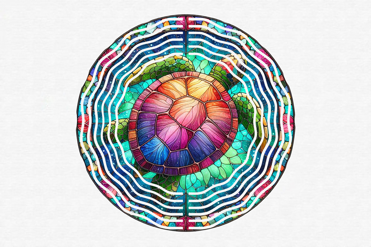 Stained Glass Turtles Sublimation, an Illustration by CraftArtStudio (Photo 6 of 6)