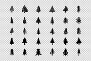 30 Abstract Pine Trees Vector Set, an Object Graphic by MelanthaGraphics (Thumbnail 2 of 3)