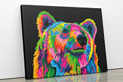 Bear colorful rainbow vector artwork, an Animal Illustration by weervector (Thumbnail 1 of 2)