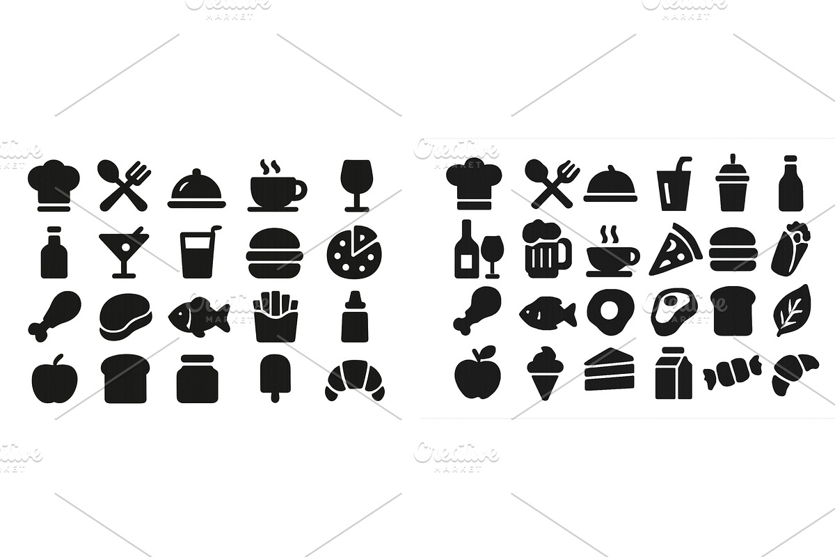 Various food and drink icons, a Food Illustration by ZinetroN
