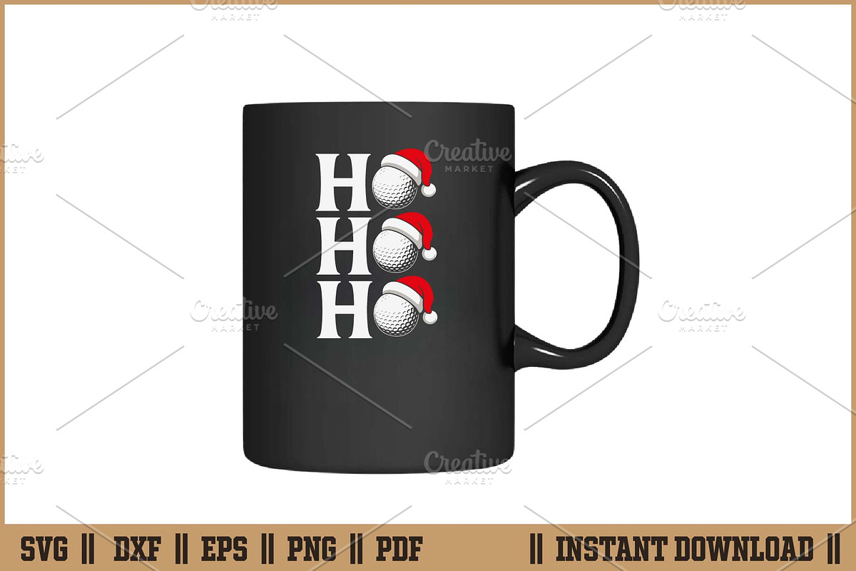Funny Golf Ball Christmas Santa SVG, a Seasonal Illustration by Handy Arts Studio (Photo 3 of 3)